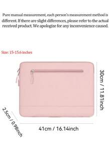 Bolsa de Proteção para Caderno e Tablet com Bordado de Texto, Cor Sólida Simples e Elegante, Grande Capacidade de Armazenamento, Portátil para Viagens, Trabalho, Deslocamento, Armazenamento de Cadernos de Estudante