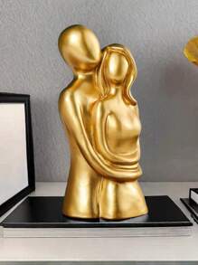 1 pieza Estatua de pareja abrazándose como decoración de resina, figura romántica de regalo con escultura significativa para decoración de estantes de dormitorio, hogar u oficina