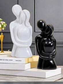 1 pieza Estatua de pareja abrazándose como decoración de resina, figura romántica de regalo con escultura significativa para decoración de estantes de dormitorio, hogar u oficina