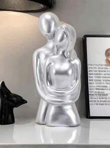 1 pieza Estatua de pareja abrazándose como decoración de resina, figura romántica de regalo con escultura significativa para decoración de estantes de dormitorio, hogar u oficina