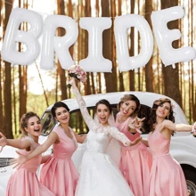 1 套 40 英寸巨型气球，带“BRIDE”字母铝箔气球，适合单身派对装饰、新娘送礼会礼物和婚礼装饰 - 彩色 - 查看 4