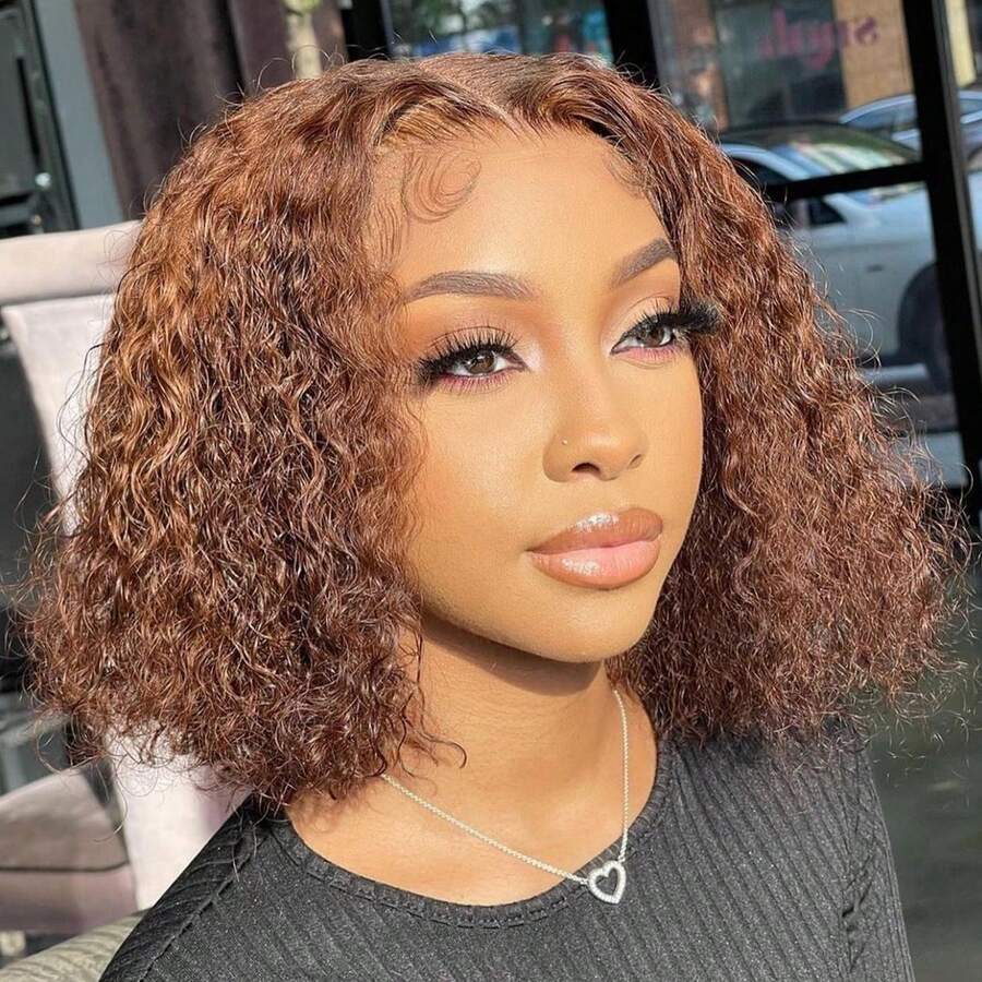 Wear Go Glueless Wigs 9*6 Water Wave Bob Wigs Transparent Lace Closure