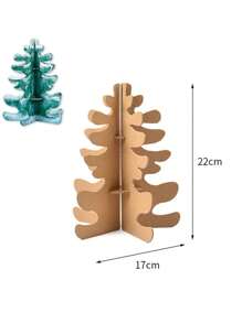 1pc DIY Handmade Decoration Paper House Patchwork House Toy Colouring Paper Box House Christmas Cardboard House - Brown - View 16