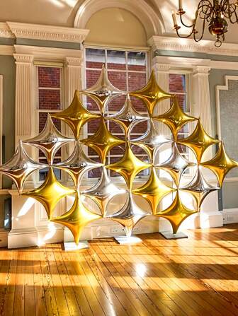 10 件/套金银箔星形气球，10 英寸和 26 英寸，适用于生日派对装饰、生日照片道具、婚礼、照相亭装饰