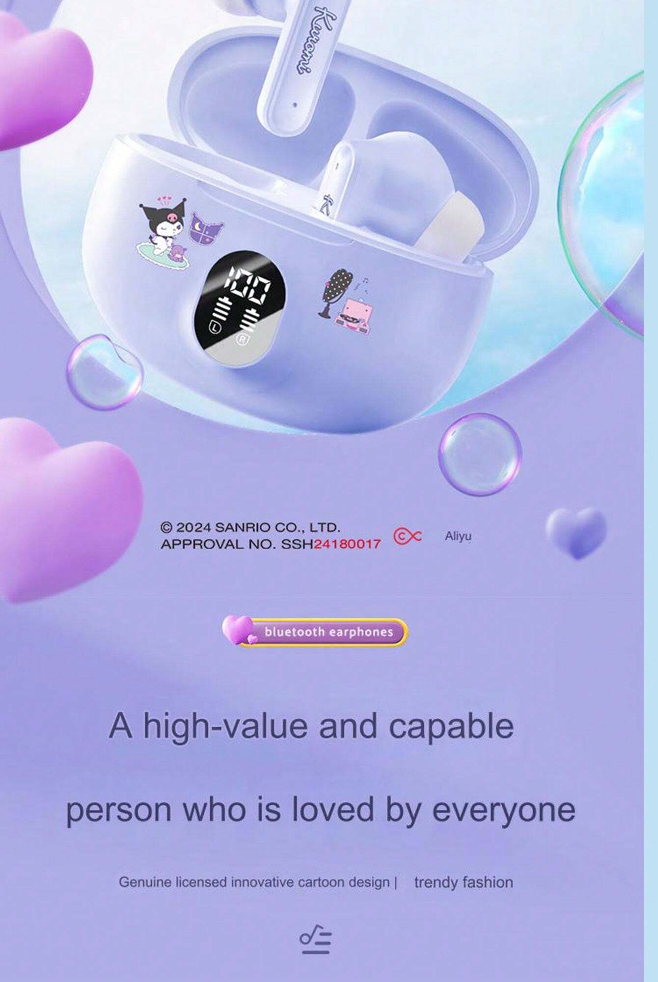 Sanrio Sanrio D56 TWS Earbuds Kuromi Bluetooth Earphones Cinnamoroll