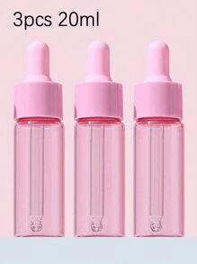 1 Peça/3 Peças Frascos Conta-Gotas de Vidro Rosa 5ml 10ml 15ml 20ml, Tampa de Macaron, Soro, Óleo Essencial de Perfume, Mini Portátil Viagem, Conta-Gotas Ocular, Frascos de Vidro Recarregáveis