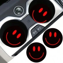 2 Stücke Getränkehalter fürs Auto, rutschfeste, absorbierende Untersetzer, minimalistische lächelnde Gesichts-Muster Wärmeisolationsuntersetzer (es kann leichte Farbunterschiede geben)