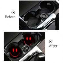 2 Stücke Getränkehalter fürs Auto, rutschfeste, absorbierende Untersetzer, minimalistische lächelnde Gesichts-Muster Wärmeisolationsuntersetzer (es kann leichte Farbunterschiede geben)