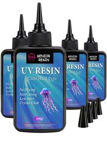 500g/100g UV Resin, Low Viscosity Transparent Thin UV Resin Kit, Quick Curing And Low Shrinkage UV Epoxy Resin, For Crafts, Casting, UV Resin Molds