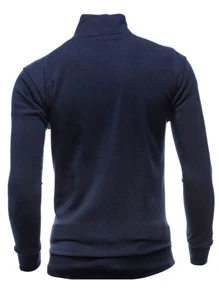 1 buc. Blumarin stil prietenos bărbați ocazional solid cu fermoar guler stand slim fit sport hanorac, potrivit pentru fitness și purtare zilnică