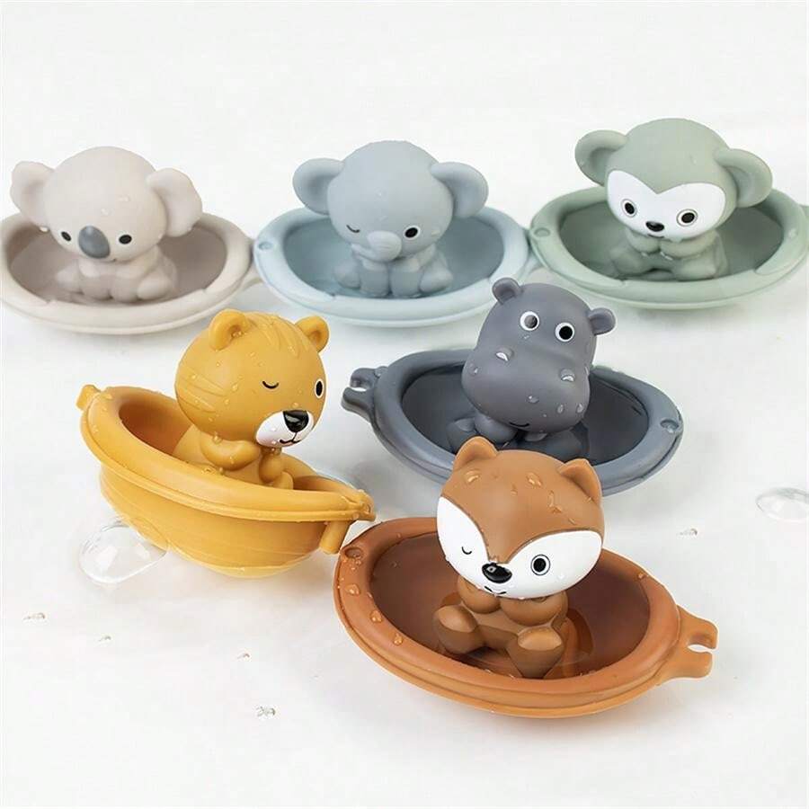 Children Silicone Educational Bath Floating Stacking Ship Toy, Infant