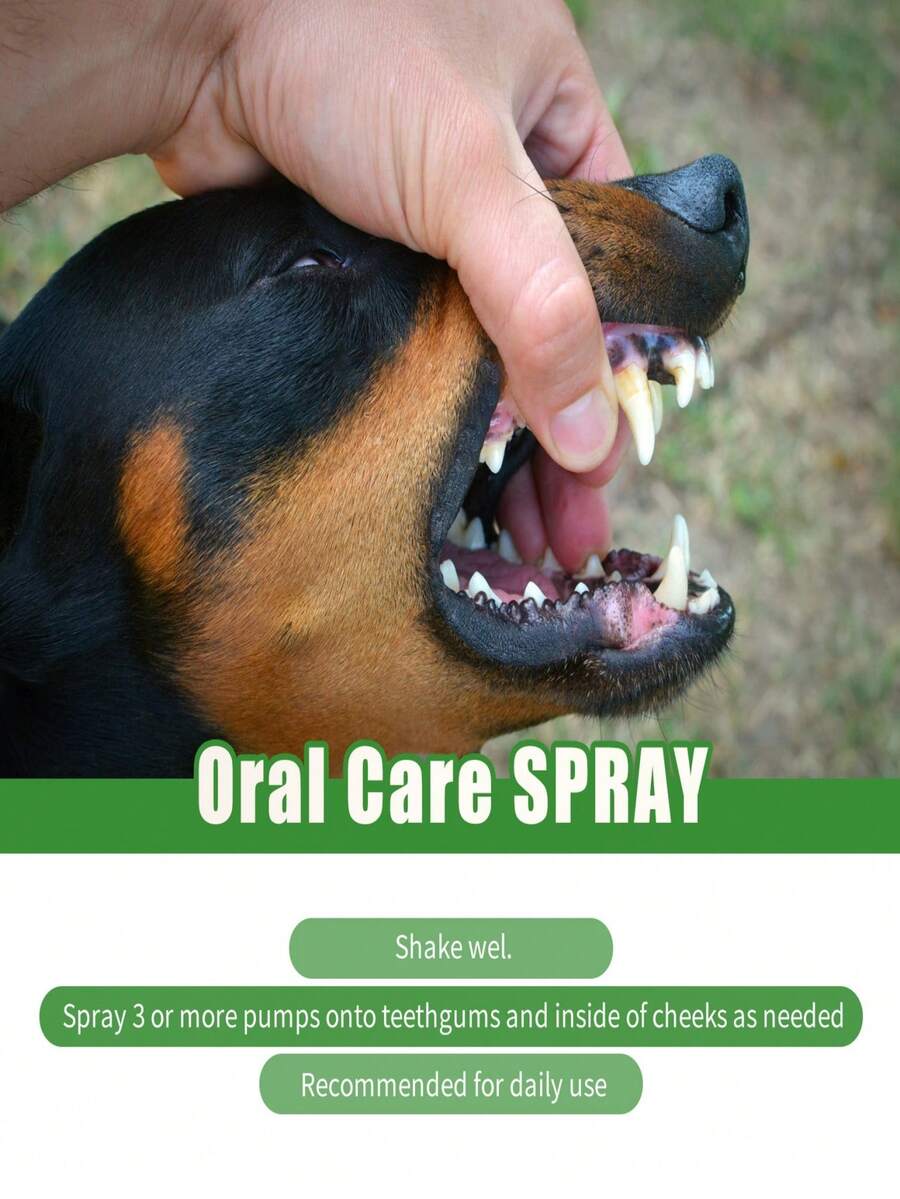 Pet Oral Odor Eliminating Spray, Dental Cleaning Rinse For Cats And