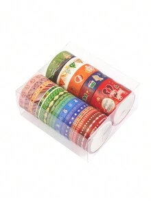 22 Cuộn/Hộp, Băng Keo Washi Màu Đồng Nhiều Kích Cỡ Giáng Sinh, Cây Thông Noel, Ông Già Noel, Người Tuyết Và Các Thiết Kế Họa Tiết Khác 5 Mét * Dải Nhãn Dán Dài 197 Inch Dùng Để Trang Trí Nền Tiệc Ngày Lễ Băng Keo Trang Trí Sổ Lưu Niệm - Nhiều màu - Xem 12