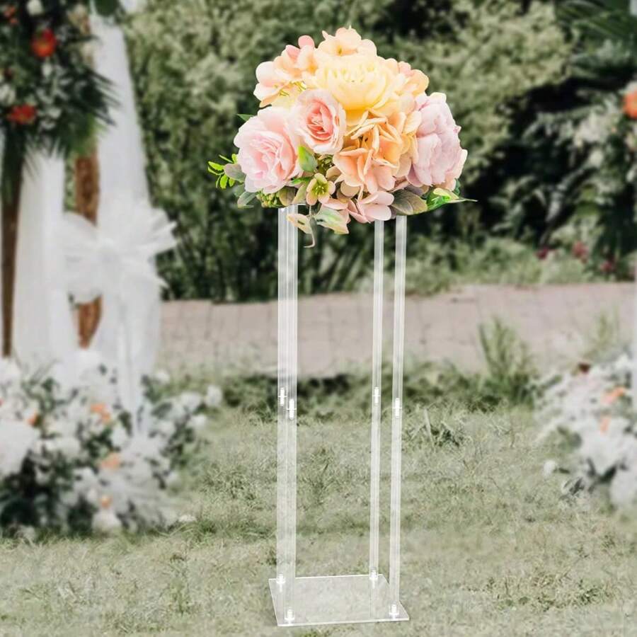CNCEST Wedding Centerpieces Acrylic Vases, Clear Column Flower Stand