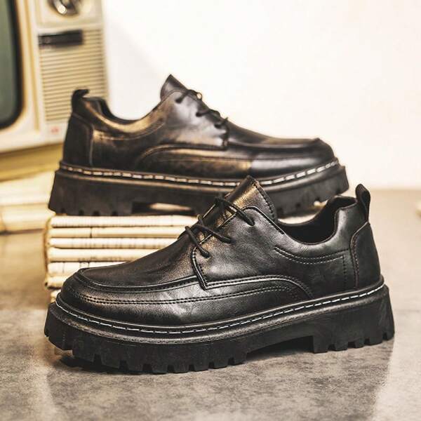 Men's Casual Shoes With Vintage Distressed Look Loafers, Fashionable And Versatile For Daily Wear And Formal Occasions