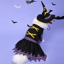 BJAYPET 1set Pet Dog Halloween Wizard Outfit, Funny Pet Clothes Halloween Halloween Costumes - Black - View 3