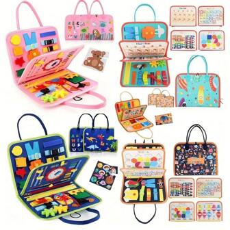 1 st filtbräda multifunktionell - flickbebisupplysningsleksaker för tidig utbildning barn interaktiva leksaker babyinteraktiva tidiga utbildningsspel, Montessorileksaker gamla pojkar resematerial tyst bok år födelsedagspresenter läroleksak - rolig aktivitetsbräda sensoriska leksaker för småbarn, flickors pedagogiska spel, barnleksaker för 2-åringar, babymaterial, skolmaterial - rosa och blått, målarböcker, klassrumsmaterial, present till elever