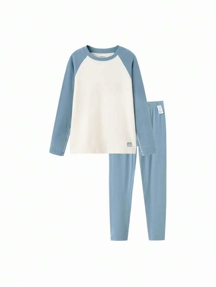 Balabala Baby höstkläder Set Varma termounderkläder för barn för vintern, tjocka pojkar flickor baslager - Grön - Visa 1