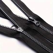 5/10 件 #5 树脂塑料拉链自动锁拉链侧边 19.68-39.37 英寸黑色大齿拉链适用于夹克外套服装配件 - 10 pcs 黑色 - 查看 2