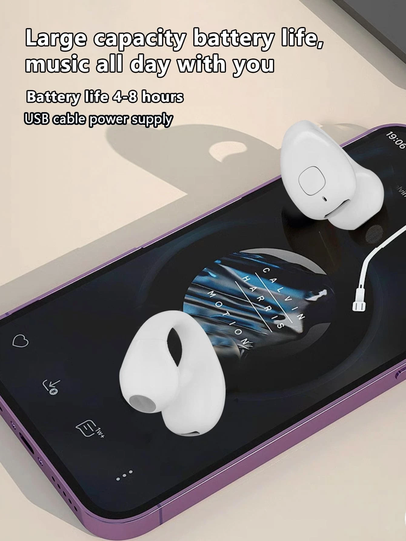 Ear Clip Single Ear Ultra Long Life TWS Sports Wireless Headphones