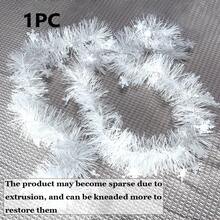 6.5FT Tinsel Garland For Christmas Decorations,Green Snowy Garland,White Snowflake Artificial Christmas Pine Streamers For Wedding Birthday Party Hanging Ceiling Decorations,Christmas