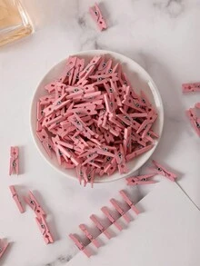 10 件粉色木制衣夹，DIY 粉色木制密封夹，实用家用工具，用于夹衣服、悬挂画作、照片、图片装饰、DIY 手工艺品用品 - 粉色 - 查看 2