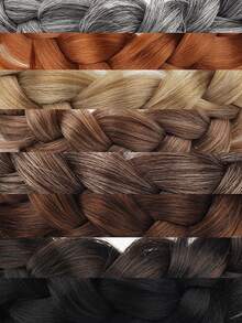 黑色编织宽鱼辫，弹性可调，宽松假发发饰，适合女孩佩戴合成头带和接发，非常适合派对、万圣节和圣诞节装扮 - 黑色 - 查看 3