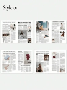 2pcs Decorative Craft Items, English Newspaper Photography Props, Fashion Apparel, Home Decor, Food Photography Backdrop Props, Room Decor, Best Gift For Autumn, Birthday, Graduation - Multicolor - View 7