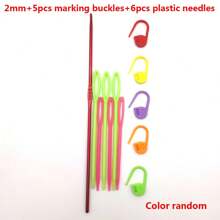 14/20 pièces set de crochets en aluminium, taille 2 mm-10 mm, comprend crochets, ciseaux à laine, marqueurs, aiguilles en plastique, couleurs aléatoires, idéal pour les débutants, outils de tricot