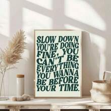 1 件复古字母图案帆布块艺术印刷品，现代风格装饰艺术，慢下来，你做得很好海报，现代墙壁画浴室卧室客厅走廊办公室工作室家居装饰，桌面装饰，无框架 - 彩色 - 查看 9