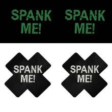 1 par de nuevas cubiertas para pezones que brillan en la oscuridad de Navidad/Halloween, pastillas respirables para el pecho, pegatinas de pezones impresas de un solo uso con diseño de cruz, cubiertas sexys para pezones para mujeres, para fiestas