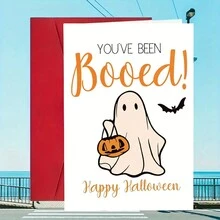 1 张动漫主题纸质贺卡，带有卡通南瓜设计，适合任何人，有趣的万圣节生日幽默卡片，带有笑话 - 万圣节快乐庆祝活动，有趣的卡片，6.3*4.33 英寸，带信封，生日礼物 - 多色 - 查看 6