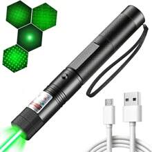 Long Range High Power Green Laser Pointer, [Upgraded Material] Laser Pen, [2000m] Rechargeable Green Laser Pointer, Suitable For Hiking, Cat Laser Toy, USB Rechargeable