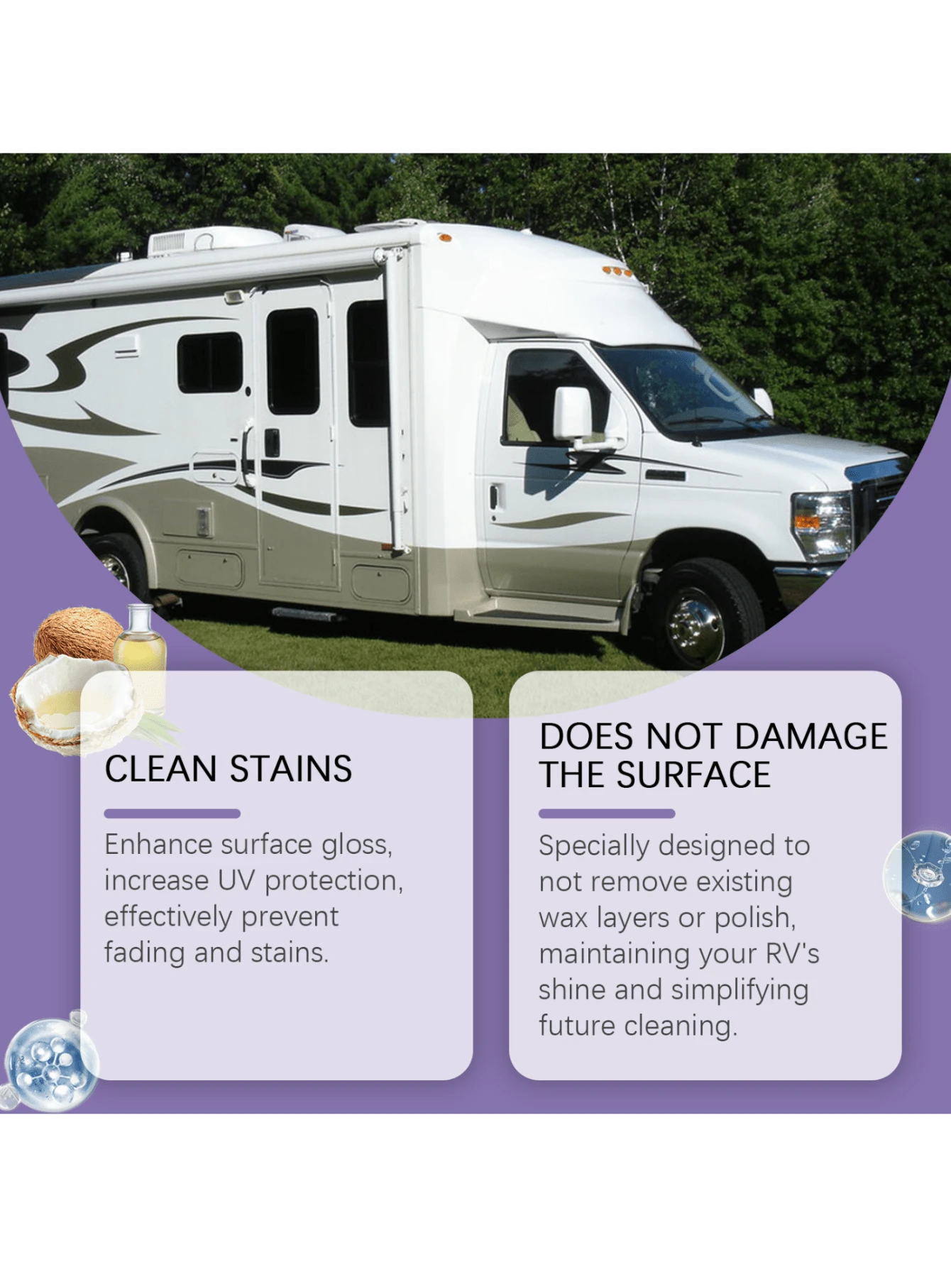 1Step RV Cleaning Solution Easily Removes Stains, Gives Shine Like