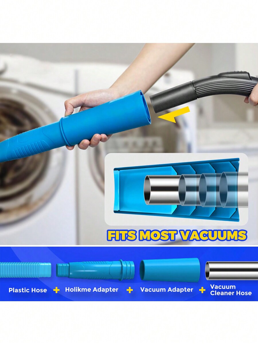 Dryer Vent Cleaner Kit Vacuum Hose Attachment Brush, Lint Remover