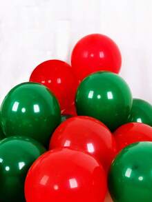 20 Stücke rote und olivgrüne Latex Luftballons, geeignet für Weihnachtsparty Dekoration