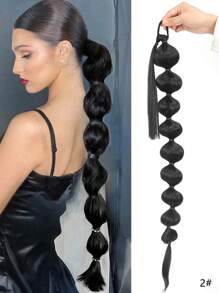 合成假发灯笼泡泡马尾辫 30 英寸超长（带弹性发绳）编织女士马尾辫 - 彩色 - 查看 11