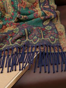 1 chiếc khăn choàng Jacquard Paisley dày cho nữ, khăn choàng Pashmina phong cách Boho/khăn choàng, khăn choàng ấm áp và thời trang cho mùa thu và mùa đông sử dụng hàng ngày Phụ kiện Abaya - Nhiều màu - Xem 5