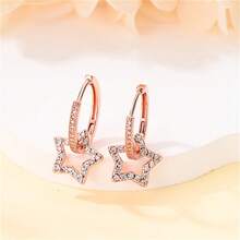 1 件镀银简约星星和心形吊坠耳环，适合日常佩戴，也是送给家人和朋友的特殊礼物 - 彩色 - 查看 16