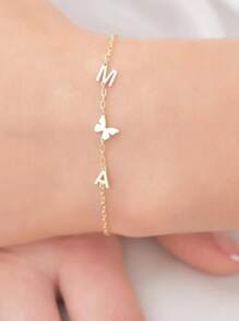 1pc Gold Multiple Styles Available Initial Letter Bracelet, Letter Bracelet, Couple Bracelet, Custom Bracelet, Personalized Bracelet, 18K Gold Bracelet, Graduation Gift Thanksgiving Christmas