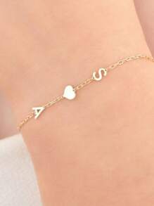 1pc Gold Multiple Styles Available Initial Letter Bracelet, Letter Bracelet, Couple Bracelet, Custom Bracelet, Personalized Bracelet, 18K Gold Bracelet, Graduation Gift Thanksgiving Christmas