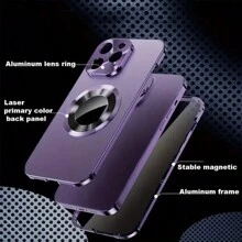 兼容 iPhone 16/15/14/13/12 Pro Max Plus 系列手机壳，防窥屏幕磁性二合一手机壳，全手机覆盖手机壳，适合万圣节、圣诞节、生日、新年礼物、送给朋友的礼物 - 紫色 - 查看 4