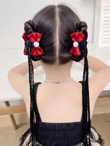 2 件装女孩可爱蝴蝶编织发夹 - 彩色 - 查看 12
