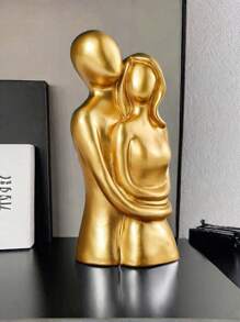 1 pieza Estatua de pareja abrazándose como decoración de resina, figura romántica de regalo con escultura significativa para decoración de estantes de dormitorio, hogar u oficina