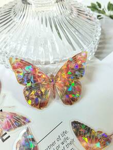 20 张/包 闪亮金色蝴蝶 PET 贴纸 - 均碼 - 查看 5