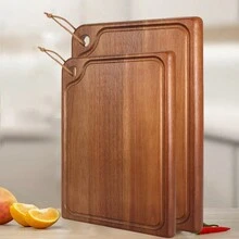 1 件，13 英寸/11.8 英寸/9.8 英寸红木砧板，适用于肉类、奶酪、蔬菜、面包和熟食 - 厨房和餐厅装饰性木制菜板 - 黄色 - 黃色 - 查看 8