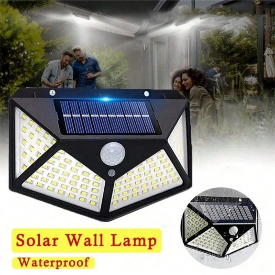 1pc LED Solar Light ABS Material With Induction Function Waterproof