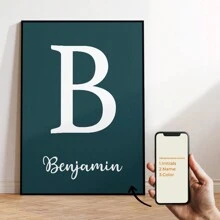 1pc Personalized Kids Name Canvas Poster Wall Art, Custom Name Poster For Home Decor, Cartoon Color Canvas Prints For Living Room Bedroom Kitchen Kids Room Girls Boys Room Home Decor, Gift And Decoration, Frameless Gift Gifts Birthday Graduation