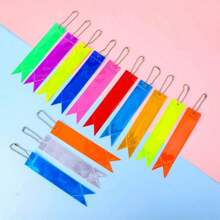 Reflective Ribbon Charm, Student Backpack Decor, Bicycle Reflector, Pentagram & Heart Shape - Multicolor - View 15