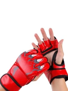 1 双拳击手套，半指 MMA 拳击手套套装，加厚成人手套，适用于沙袋格斗拳击训练 - 彩色 - 查看 2